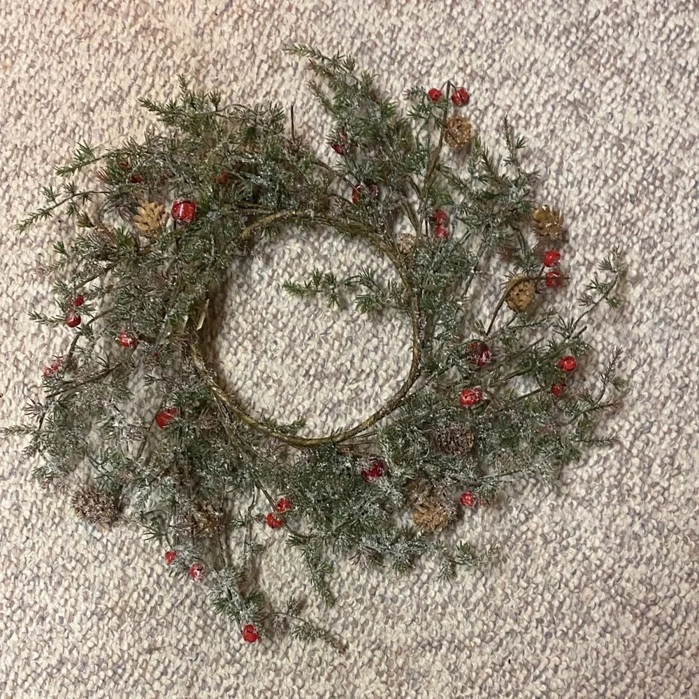 Festive Green and Red Holiday Wreath